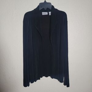 VTG Chico's | Traveler's Black Open Cardigan Workwear Office Minimalist Chic M